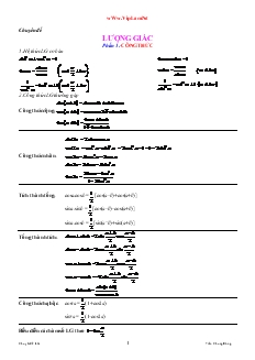Giáo án Lớp 12 môn Đại số - Lượng giác
