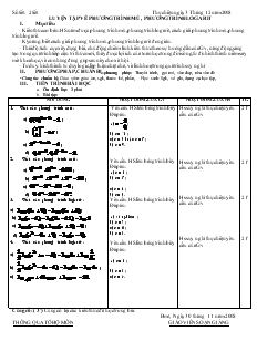 Giáo án lớp 12 môn Đại số - Luyện tập về phương trình mũ , phương trình logarit