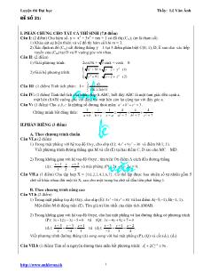 Giáo án lớp 12 môn Đại số - Luyện thi Đại học