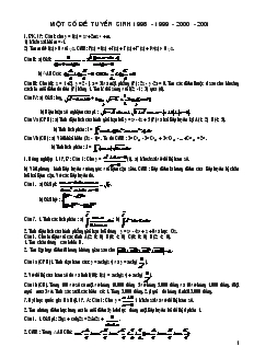 Giáo án lớp 12 môn Đại số - Một số đề tuyển sinh 1998 - 1999 - 2000 - 2001
