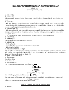 Giáo án lớp 12 môn Đại số - Một số phương pháp tìm nguyên hàm (tiết 2)