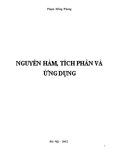 Giáo án lớp 12 môn Đại số - Nguyên hàm, tích phân và ứng dụng