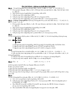 Giáo án lớp 12 môn đại số - Ôn tập tóan – phần 6