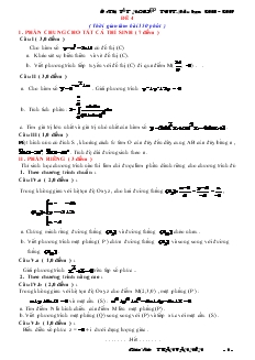 Giáo án lớp 12 môn Đại số - Ôn thi tốt nghiệp Đề 4
