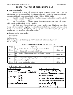 Giáo án lớp 12 môn đại số - Phương pháp toạ độ trong không gian