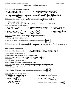Giáo án lớp 12 môn Đại số - Phương trình logarit (tiếp)
