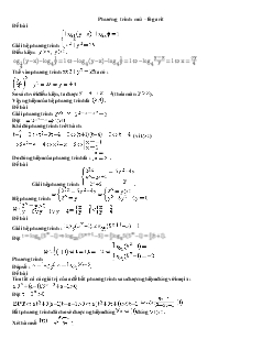 Giáo án lớp 12 môn Đại số - Phương trình mũ – lôgarit