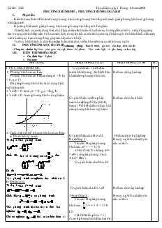 Giáo án lớp 12 môn Đại số - Phương trình mũ , phương trình logarit