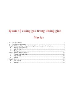 Giáo án Lớp 12 môn Đại số - Quan hệ vuông góc trong không gian