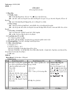 Giáo án lớp 12 môn đại số - Số tiết : 3: Lôgarit