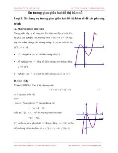 Giáo án Lớp 12 môn Đại số - Sự tương giao giữa hai đồ thị hàm số