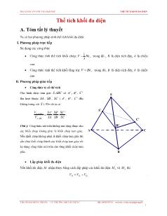 Giáo án Lớp 12 môn Đại số - Thể tích khối đa diện