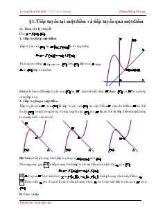 Giáo án lớp 12 môn Đại số - Tiếp tuyến tại một điểm và tiếp tuyến qua một điểm