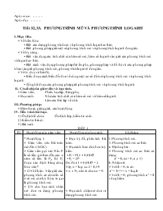 Giáo án lớp 12 môn Đại số - Tiết 32, 33: Phương trình mũ và phương trình logarit