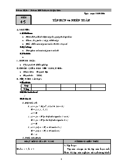 Giáo án lớp 12 môn Đại số - Tiết 4, 5: Tập hợp và phép toán