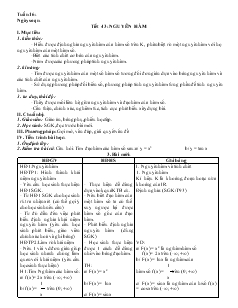 Giáo án lớp 12 môn Đại số - Tiết 43: Nguyên hàm