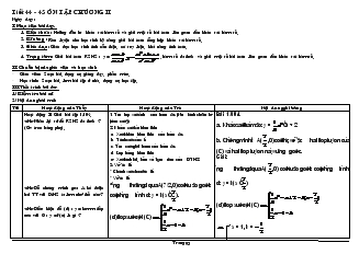 Giáo án lớp 12 môn Đại số - Tiết 44 - 45: Ôn tập chương II