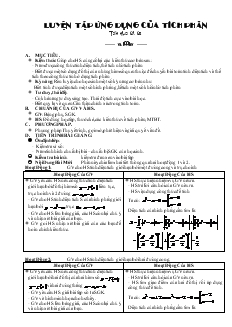 Giáo án lớp 12 môn đại số - Tiết 61, 62: Luyện tập ứng dụng của tích phân