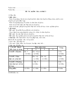 Giáo án lớp 12 môn Đại số - Tiết 70 : Kiểm tra 45 phút