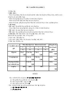 Giáo án lớp 12 môn Đại số - Tiết 71 : Kiểm tra 45 phút