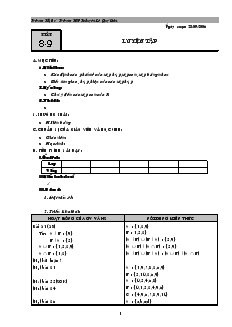 Giáo án lớp 12 môn Đại số - Tiết 8, 9: Luyện tập