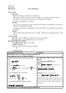 Giáo án lớp 12 môn Đại số - Tiết dạy: 42: Nguyên hàm