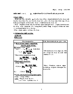 Giáo án lớp 12 môn Đại số - Tiết thứ : 1, 2 - Bài 1: Định nghĩa và ý nghĩa của đạo hàm