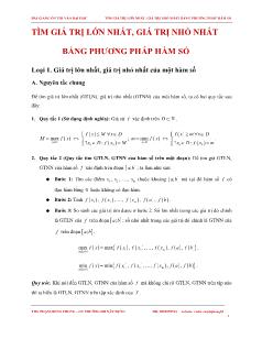 Giáo án Lớp 12 môn Đại số - Tìm giá trị lớn nhất, giá trị nhỏ nhất bằng phương pháp hàm số