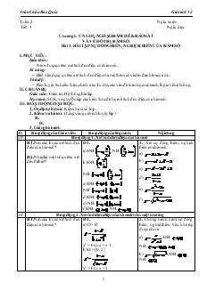 Giáo án lớp 12 môn Giải tích - Bài 1: Bài tập sự đồng biến, nghịch biến của hàm số