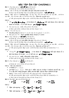 Giáo án lớp 12 môn Giải tích - Bài tập ôn tập chương I