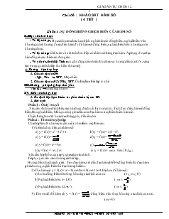 Giáo án lớp 12 môn Giải tích - Chủ đề : Khảo sát hàm số ( 4 tiết )