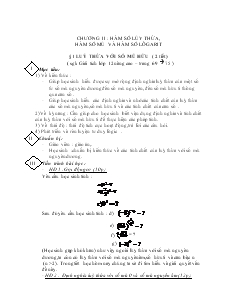 Giáo án lớp 12 môn Giải tích - Luỹ thừa với số mũ hữu ( 2 tiết)