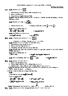Giáo án lớp 12 môn Giải tích - Một số đề ôn tập học kỳ 1