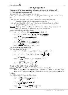 Giáo án Lớp 12 môn Giải tích - Ôn tập học kỳ 1