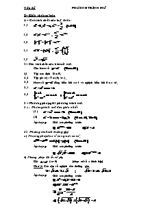 Giáo án lớp 12 môn Giải tích - Phương trình mũ