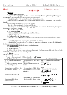 Giáo án Lớp 12 môn Giải tích - Tiết 12 - Luyện tập