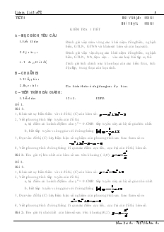 Giáo án Lớp 12 môn Giải tích - Tiết 20: Kiểm tra 1 tiết