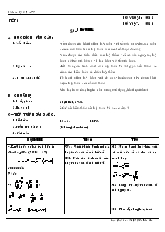 Giáo án Lớp 12 môn Giải tích - Tiết 22 - Bài 1: Luỹ thừa