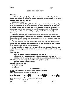 Giáo án lớp 12 môn Giải tích - Tiết 23: Kiểm tra một tiết