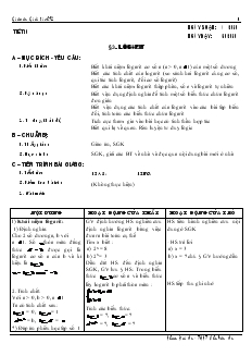 Giáo án Lớp 12 môn Giải tích - Tiết 26 - Bài 3: Lôgarit