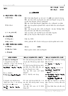 Giáo án Lớp 12 môn Giải tích - Tiết 27 - Bài 3: Lôgarit