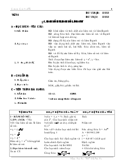 Giáo án Lớp 12 môn Giải tích - Tiết 29 - Bài 4: Hàm số mũ. Hàm số lôgarit