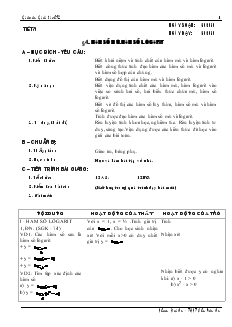 Giáo án Lớp 12 môn Giải tích - Tiết 30 - Bài 4: Hàm số mũ. Hàm số lôgarit