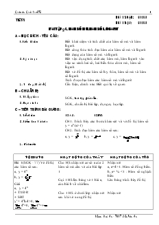 Giáo án Lớp 12 môn Giải tích - Tiết 31 - Bài 4: Bài tập hàm số mũ. Hàm số lôgarit