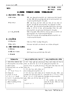 Giáo án Lớp 12 môn Giải tích - Tiết 32 - Bài 5: Phương trình mũ và phương trình lôgarit