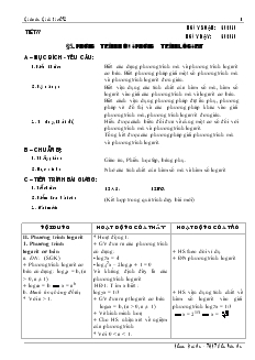 Giáo án Lớp 12 môn Giải tích - Tiết 332 - Bài 5: Phương trình mũ và phương trình lôgarit