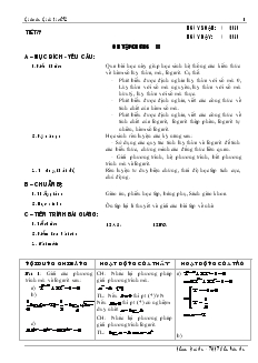 Giáo án Lớp 12 môn Giải tích - Tiết 38 - Ôn tập chương II