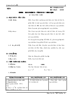 Giáo án Lớp 12 môn Giải tích - Tiết 40 - Bài 1: Nguyên hàm