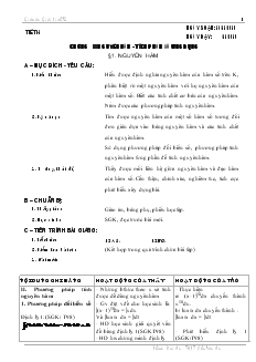 Giáo án Lớp 12 môn Giải tích - Tiết 41 - Bài 1: Nguyên hàm