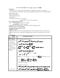 Giáo án lớp 12 môn Giải tích - Tiết 41: Luyện tập